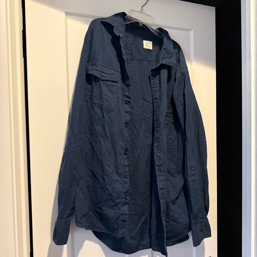 Navy Blue Button-Up Shirt